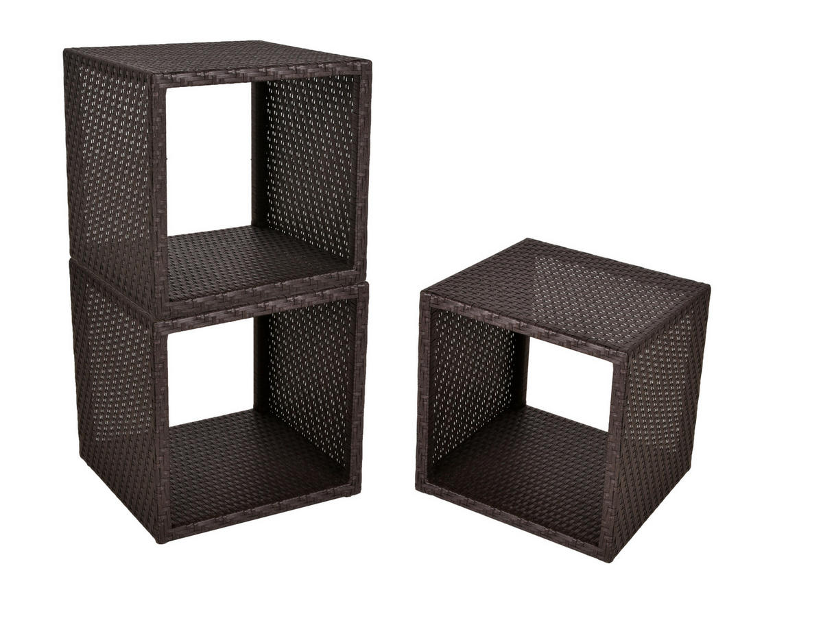 REGAL  46,5/47,5/46,5 cm Braun  - Schwarz/Braun, Basics, Kunststoff/Metall (46,5/47,5/46,5cm)