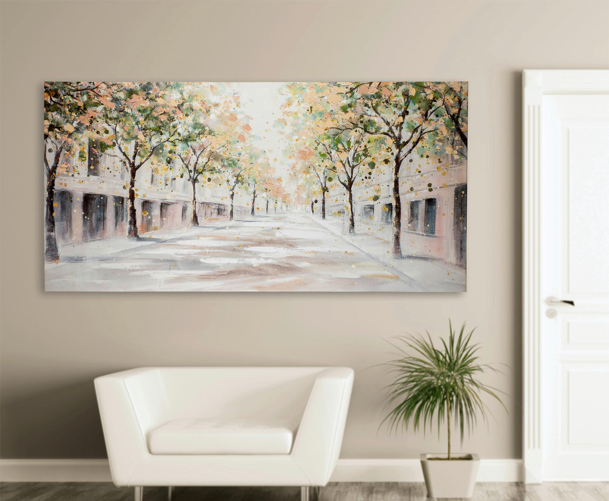 LEINWANDBILD Landschaft & Natur, Bäume 140/70 cm  - Multicolor, Basics, Textil (140/70cm)