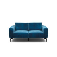 2-SITZER-SOFA Samt Blau  - Blau/Schwarz, Design, Textil/Metall (180/86/86-94cm) - SENSOO