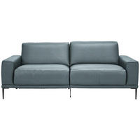 2,5-SITZER in Echtleder Blau  - Blau/Schwarz, Design, Leder/Metall (200/102/92cm) - Johann Jakob