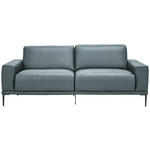 2,5-SITZER in Leder Blau  - Blau/Schwarz, Design, Leder/Metall (200/102/92cm) - Johann Jakob