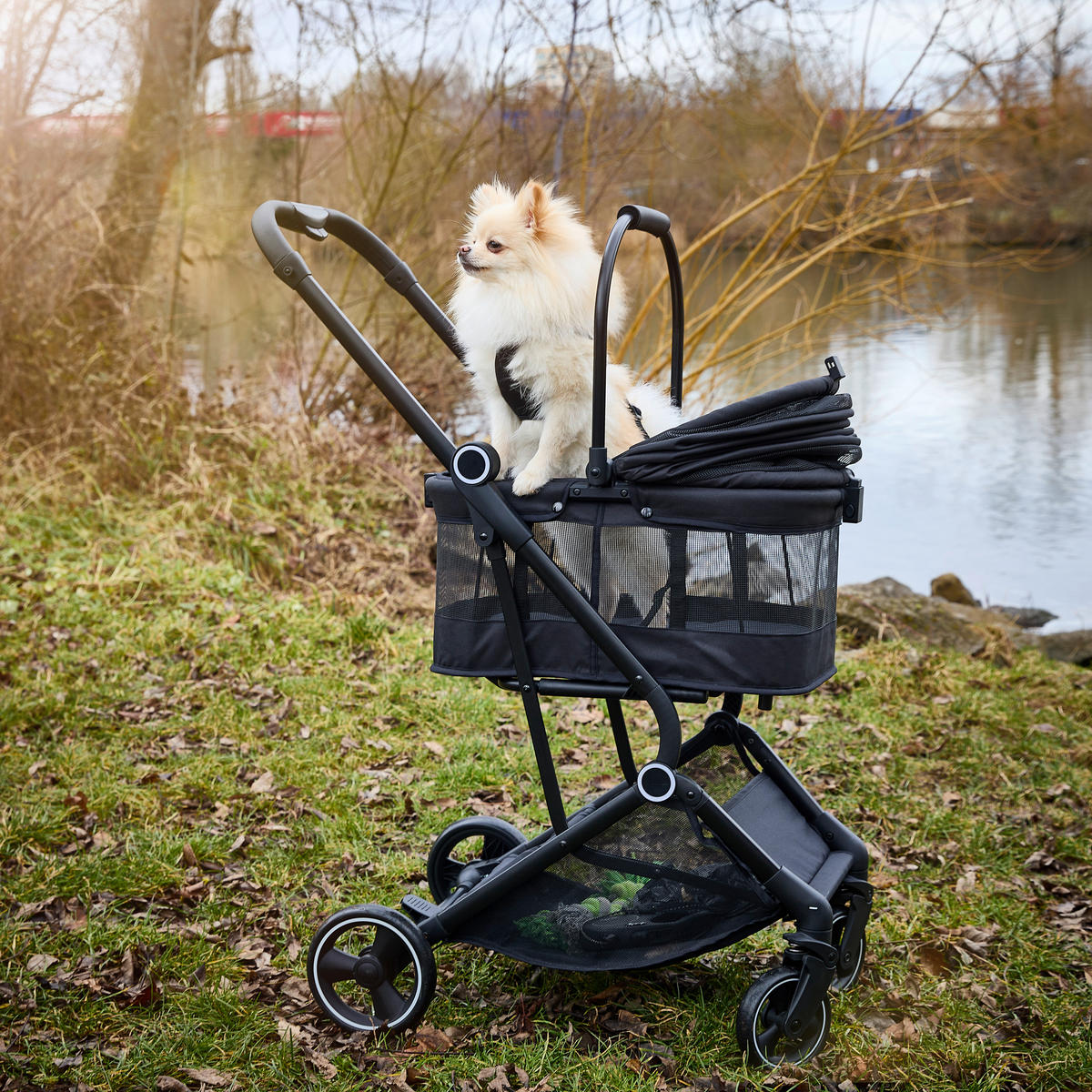 HUNDE-BUGGY Pets  - Schwarz, Basics, Kunststoff/Textil (84.5/50.5/103cm)