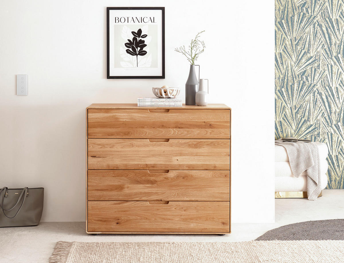 KOMMODE , 100/91/40 cm, 4 Schublade(n)  - Wildeiche, Design, Holz (100/91/40cm) - Livetastic
