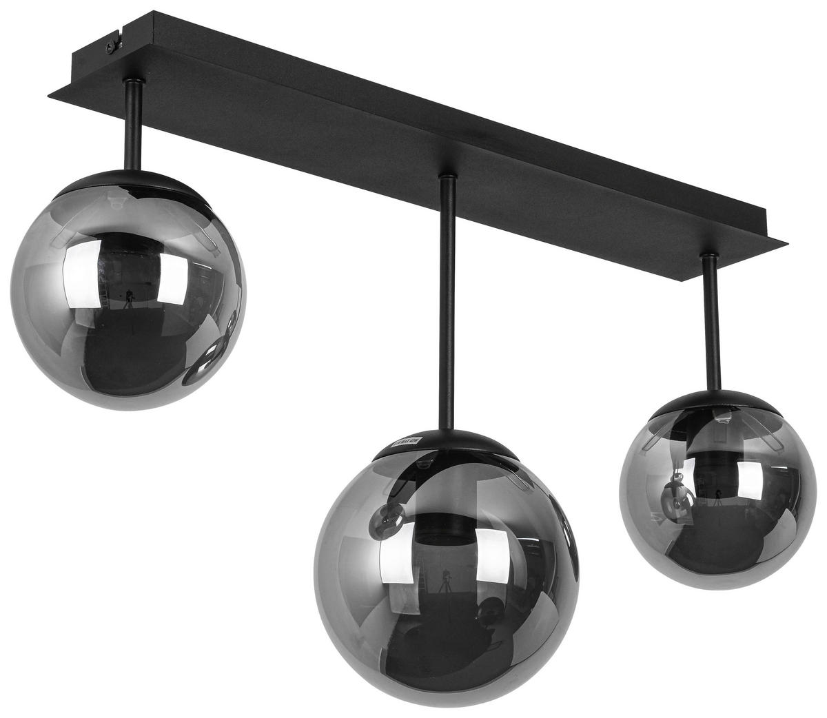 DECKENLEUCHTE    60/16/34,5 cm  - Chromfarben/Schwarz, Trend, Glas/Kunststoff (60/16/34,5cm) - Novel