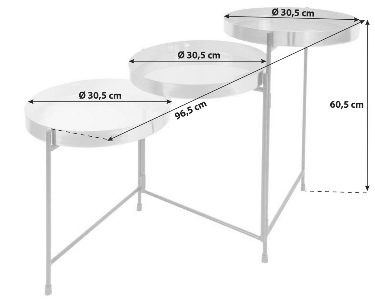 BEISTELLTISCH in Metall 96,5/60,5/30,5 cm  - Creme/Schwarz, Basics, Metall (96,5/60,5/30,5cm) - Kayoom