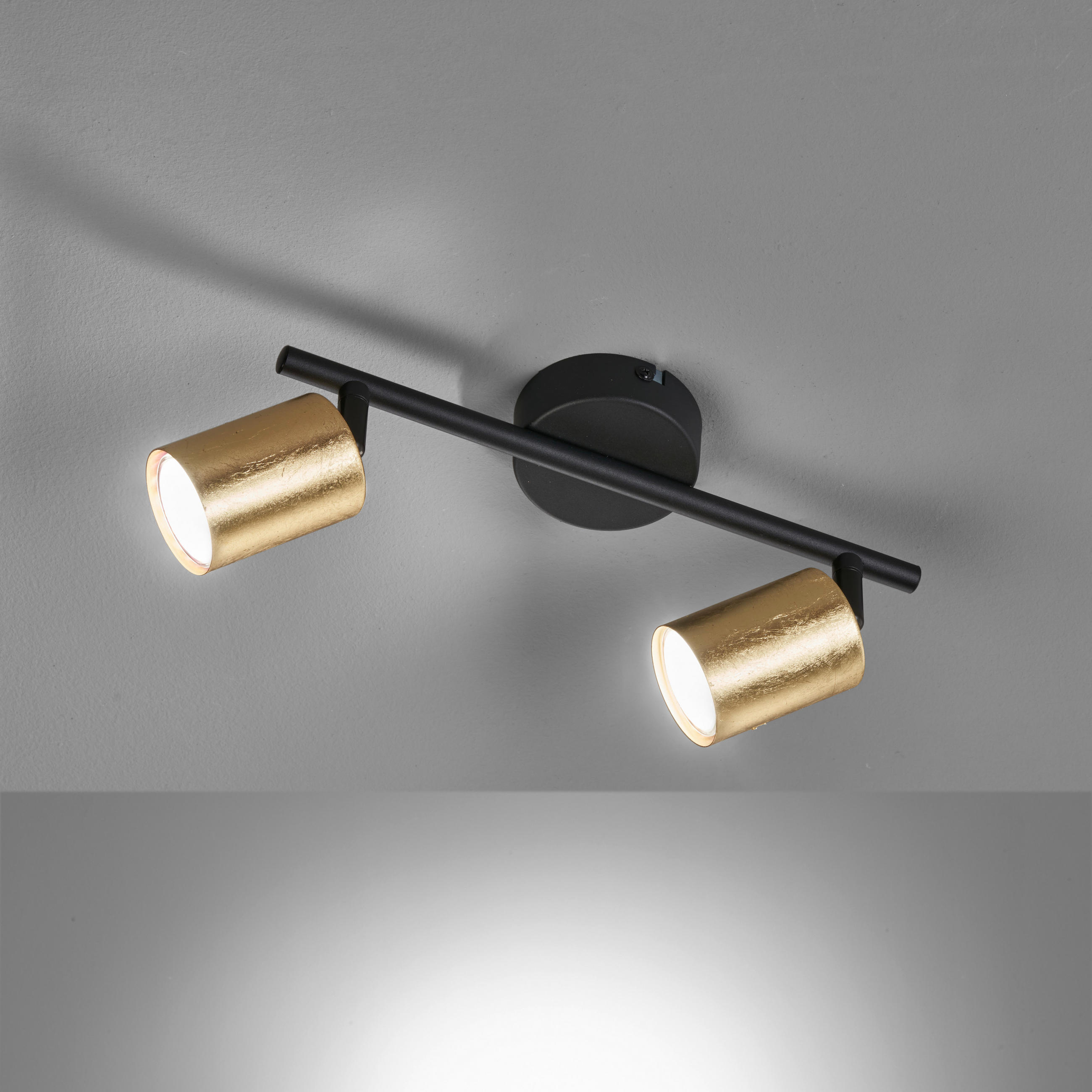 LED REFLEKTOR Vano  - zlatne boje/crna, Lifestyle, metal (8/30cm)