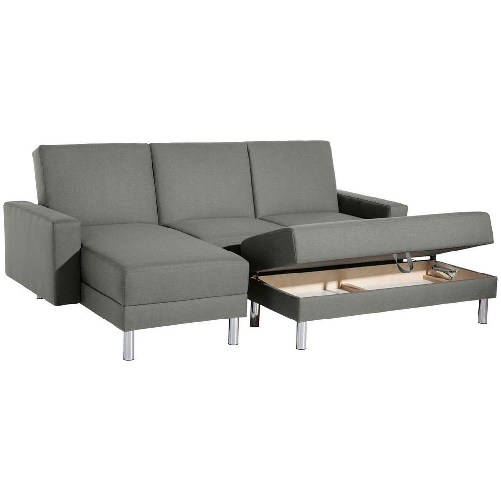 Thumbnail - Max Winzer Eckschlafsofa, Hellgrau, Textil, 3-Sitzer, Füllung: Polyetherschaumkern, 230x152 cm, Goldenes M, Made in Euro...