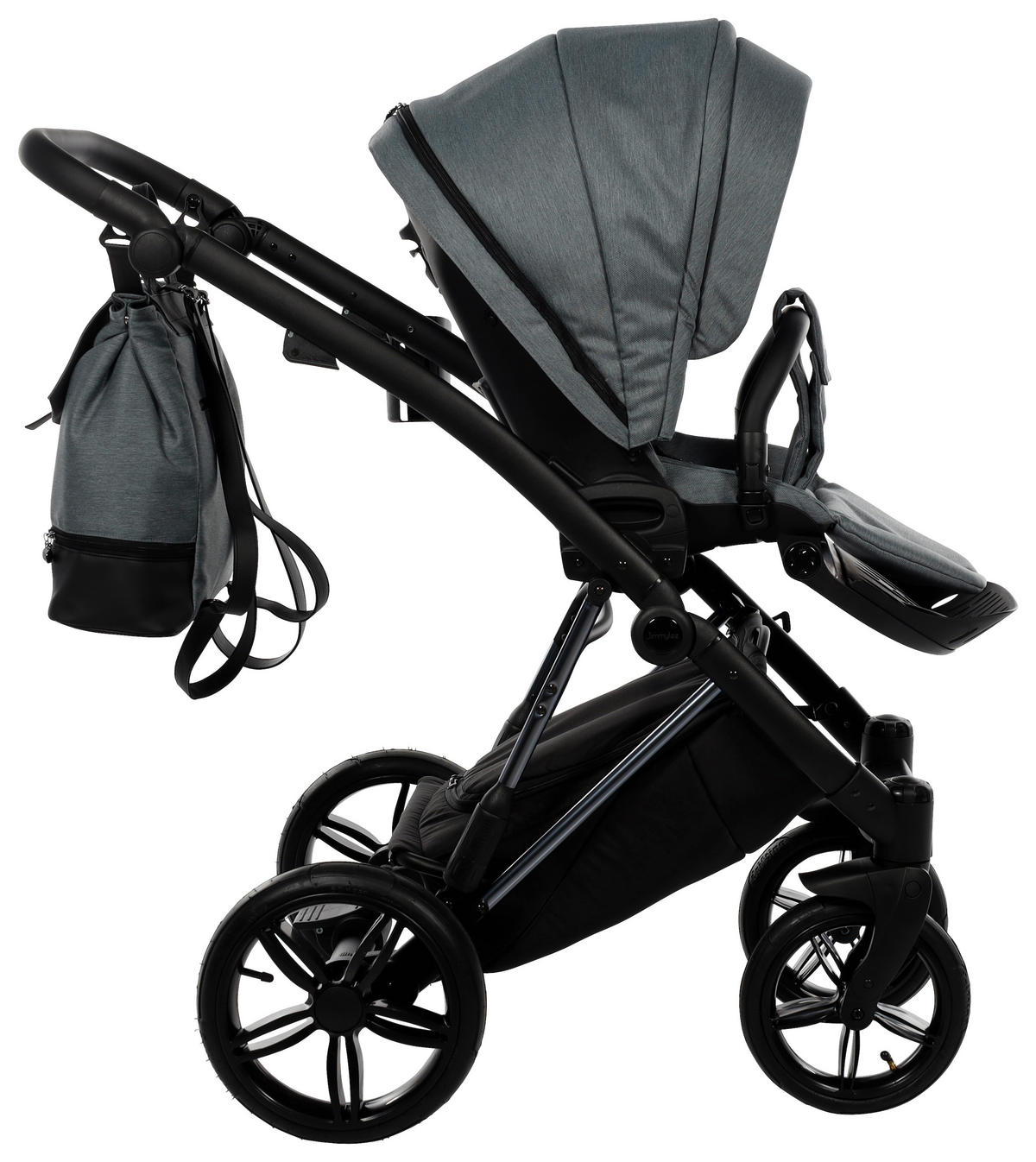 BARNVAGNSSET Fashion Air  - grå/svart, Trend, metall/läder (105/59/105cm) - Jimmylee