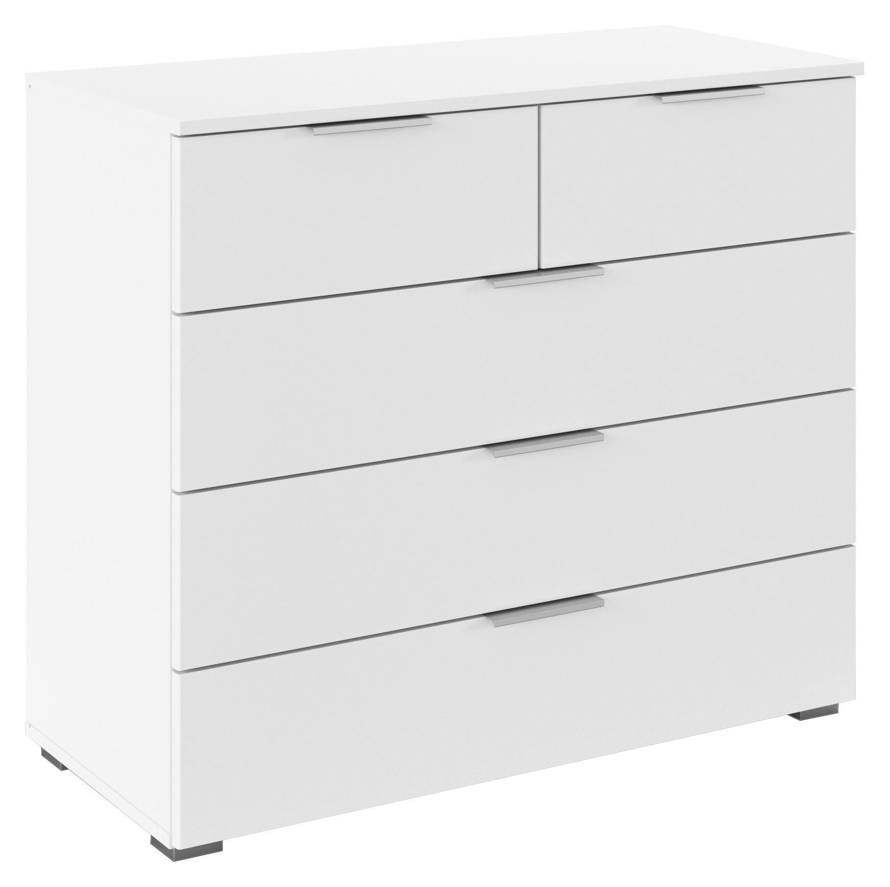 KOMMODE  in 93/81/42 cm  - Alufarben/Weiß, MODERN, Holzwerkstoff/Kunststoff (93/81/42cm) - Rauch Möbel