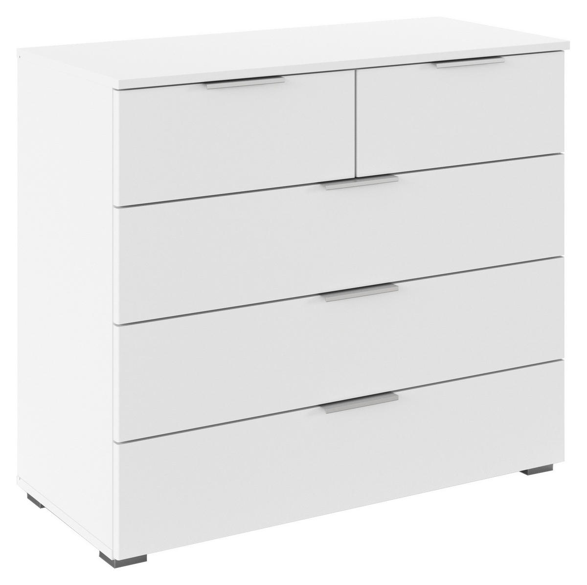 BYRÅ 93/81/42 cm  - vit/aluminiumfärg, Modern, trämaterial/plast (93/81/42cm) - Rauch Möbel
