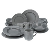 KOMBINOVANÝ SERVIS, 20-dielne, porcelán - sivá, Basics, keramika - Creatable