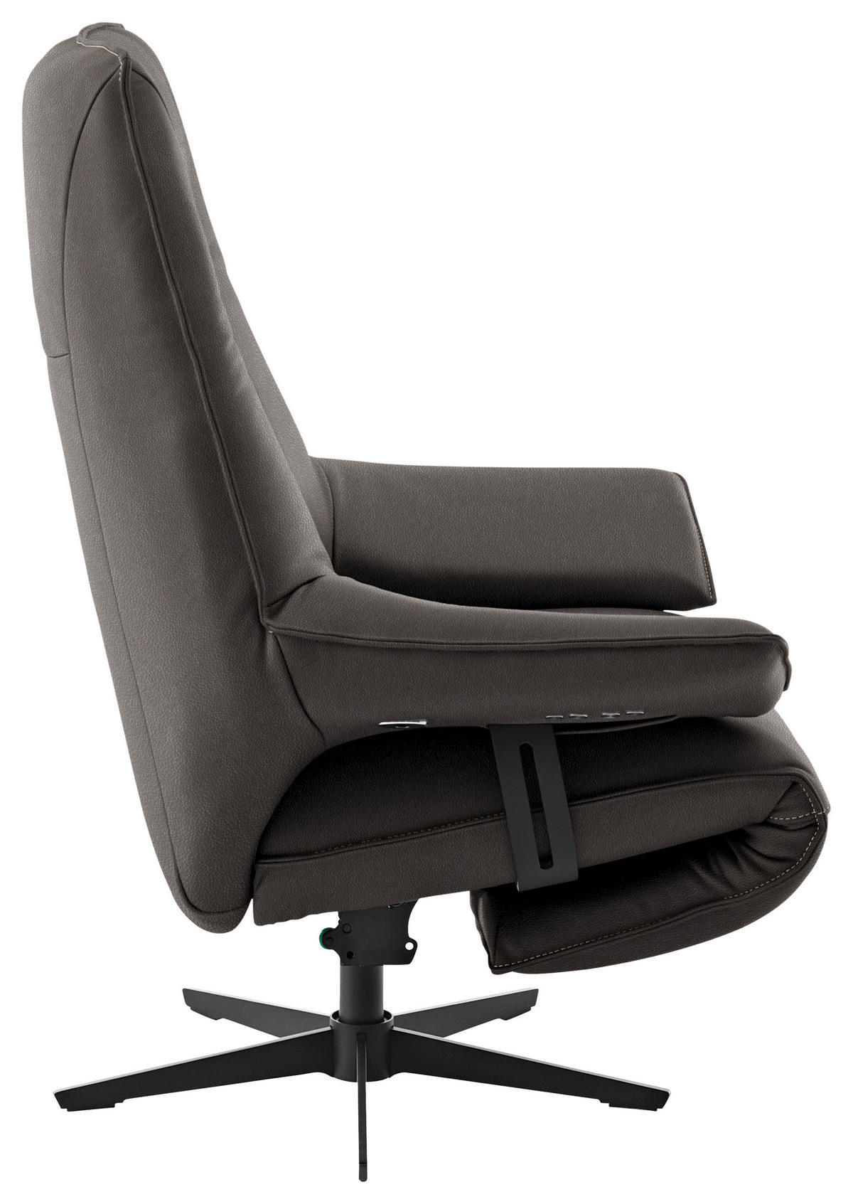 RELAXSESSEL in Leder Dunkelbraun  - Dunkelbraun/Beige, Design, Leder/Metall (92/79/82cm) - Dieter Knoll