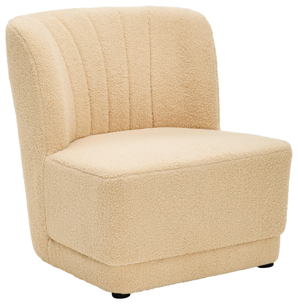DESIGNSESSEL Bouclé Beige    - Beige/Schwarz, Trend, Kunststoff/Textil (65/69/70cm) - Xora
