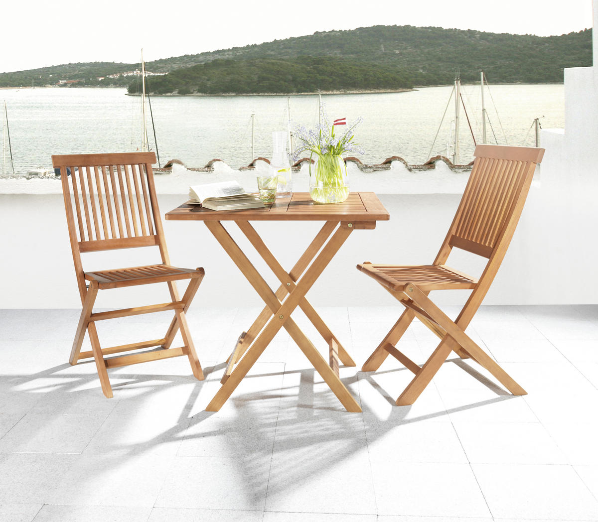 MASĂ PLIANTĂ PENTRU GRĂDINĂ 75/75/72 cm   - culoare lemn tec, Romantik / Landhaus, lemn (75/75/72cm) - Ambia Garden