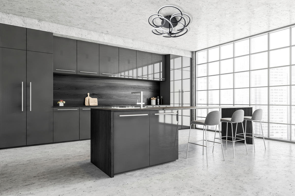 LED-DECKENLEUCHTE    57 cm cm  - Schwarz, Basics, Metall (57 cmcm) - Näve