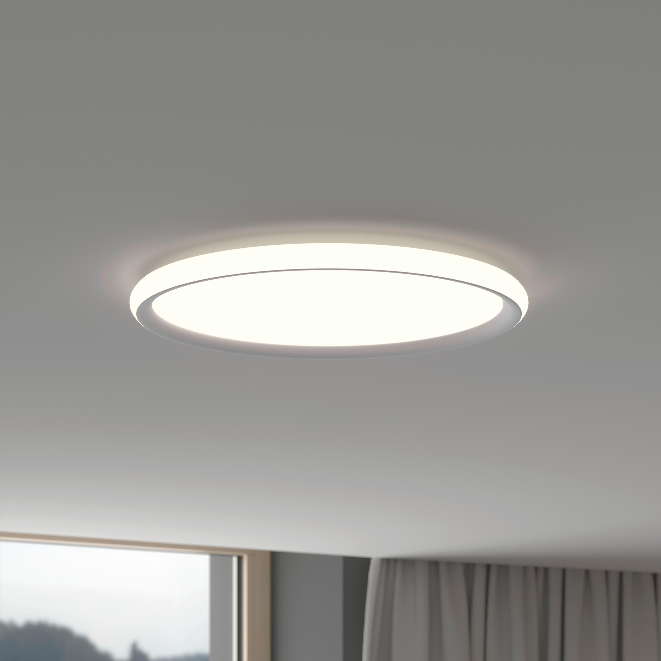 STROPNÉ LED SVIETIDLO, 40/3,5 cm  - biela, Basics, plast (40/3,5cm) - Novel