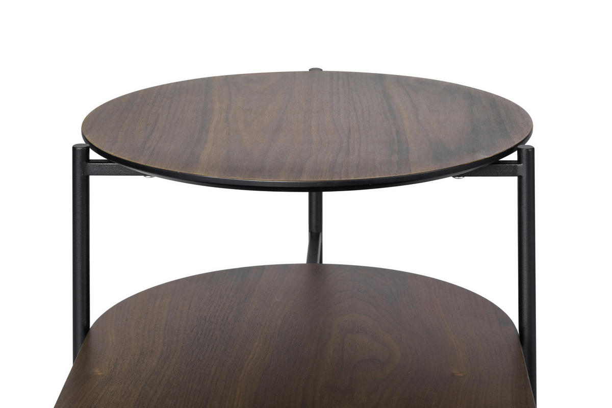COUCHTISCH 118/45/48 cm oval Schwarz, Eiche dunkel  - Eiche dunkel/Schwarz, Design, Holzwerkstoff/Metall (118/45/48cm) - MID.YOU