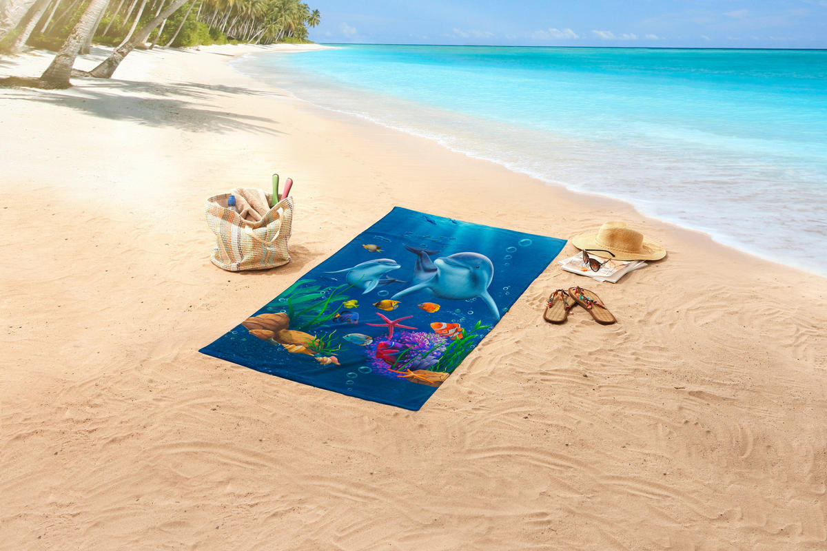 STRANDTUCH Good Morning Blau 75/150 cm  - Blau, Trend, Textil (75/150cm)