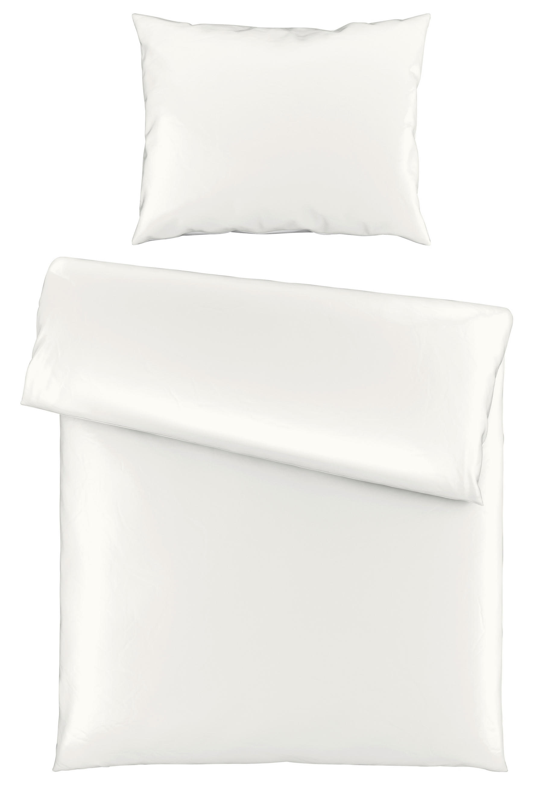 POSTELJINA SENA 140/200 cm saten bela  - bela, Osnovno, tekstil (140/200cm) - Novel