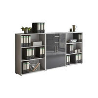 AKTENSCHRANK 253,2/113,6/33 cm  - Anthrazit Hochglanz/Grau, MODERN, Holzwerkstoff (253,2/113,6/33cm) - MID.YOU