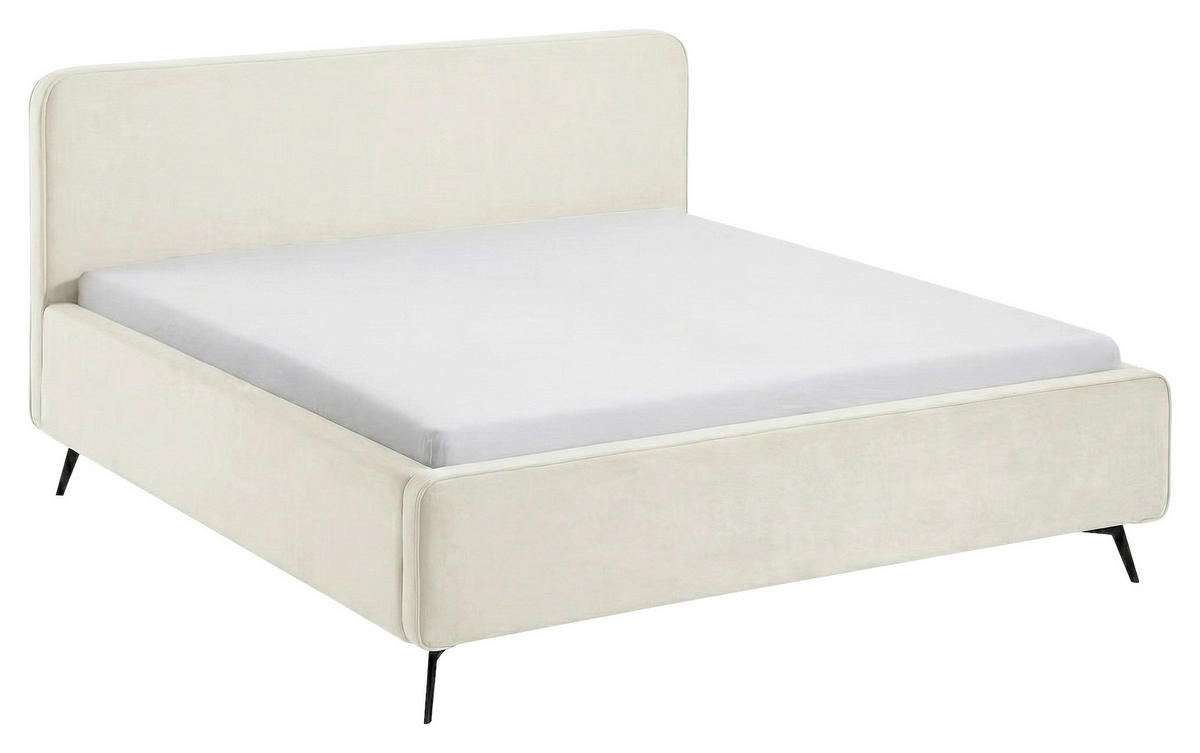 POLSTERBETT Creme 200/200 cm  - Creme/Schwarz, MODERN, Holz/Textil (200/200cm) - MID.YOU