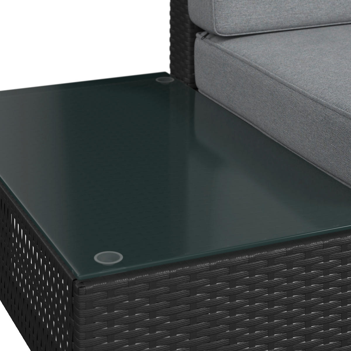 LOUNGEGARNITUR 228/188 cm Stahl  - Schwarz/Grau, KONVENTIONELL, Kunststoff/Textil (228/188cm) - Ambia Garden