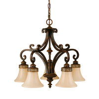KRONLEUCHTER 63.5/66 cm    - Walnussfarben, Romantik / Landhaus, Glas/Metall (63.5/66cm) - Elstead Lighting