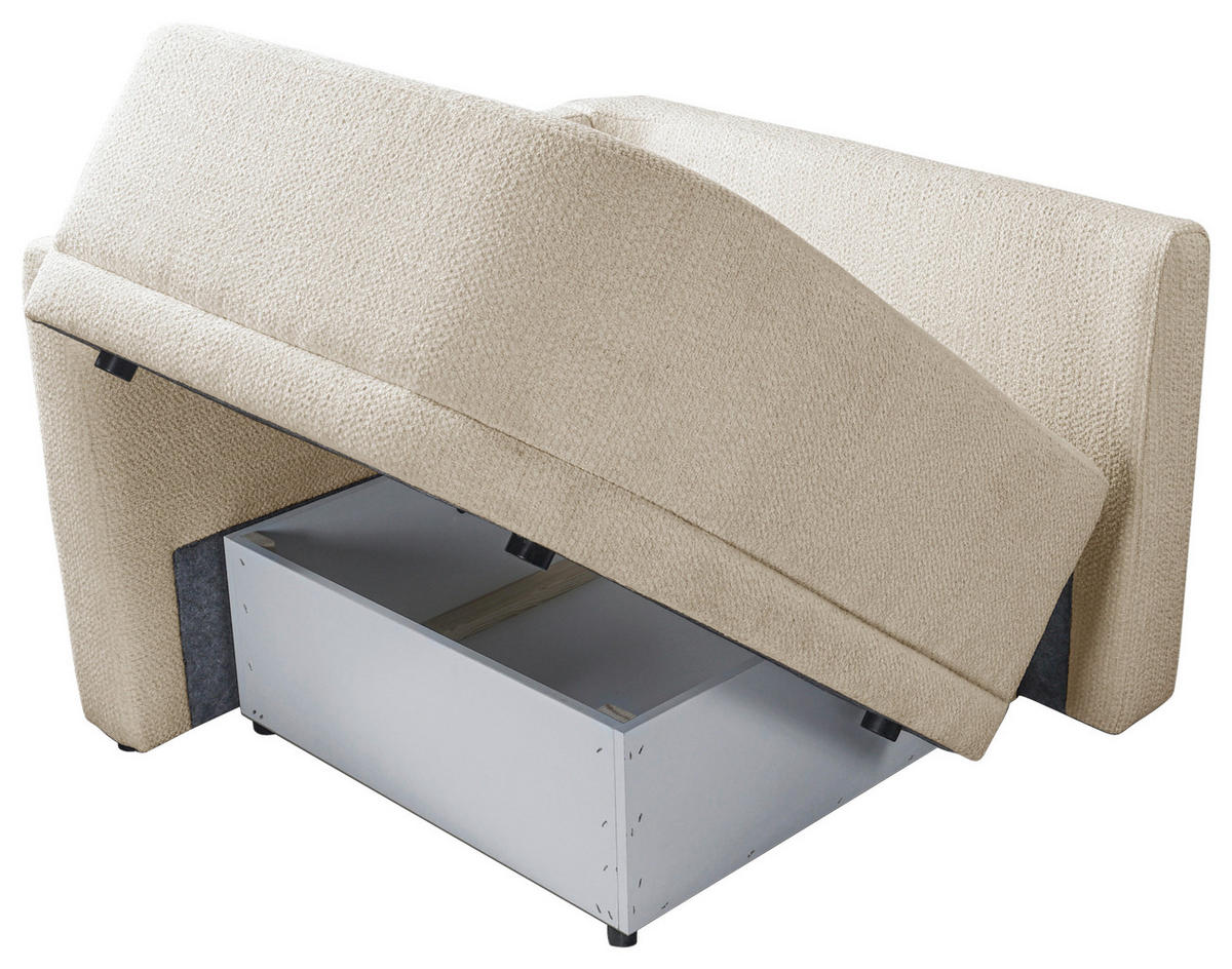 SOFA ZURI Struktur Naturfarben  - Rot/Schwarz, Trend, Kunststoff/Textil (110/75/115cm) - Livetastic