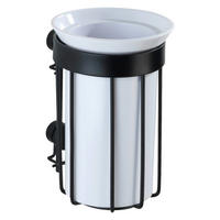 TANDBORSTGLAS metall, plast  - vit/svart, Basics, metall/plast (9/12/8cm)