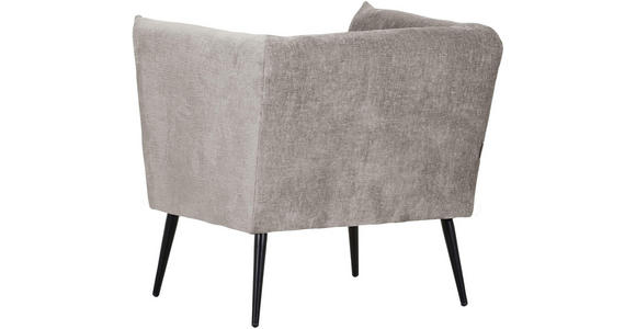 SESSEL in Chenille Hellgrau  - Hellgrau/Schwarz, Design, Textil/Metall (76/73/76cm) - Landscape