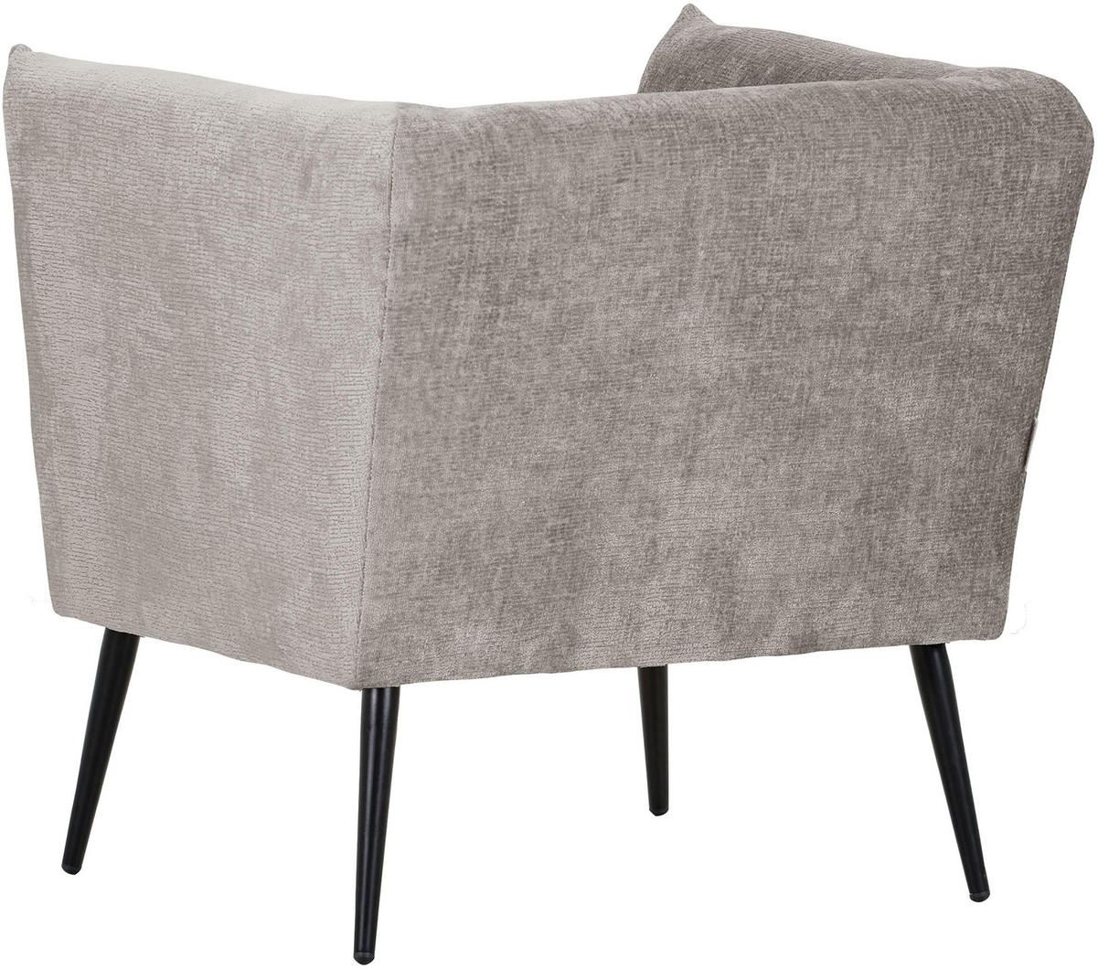 SESSEL in Chenille Hellgrau  - Hellgrau/Schwarz, Design, Textil/Metall (76/73/76cm) - Landscape