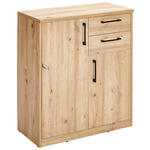 KOMMODE  in 72/84/36 cm  - Schwarz/Eiche Artisan, Basics, Holzwerkstoff/Kunststoff (72/84/36cm) - Xora