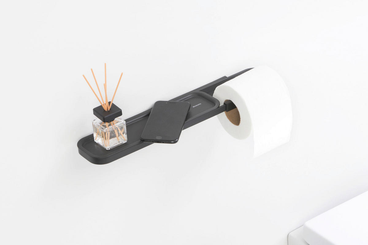 DRŽAČ TOALET-PAPIRA  crna  metal  - crna, Osnovno, metal (42,1/4.4/8.9cm) - Brabantia