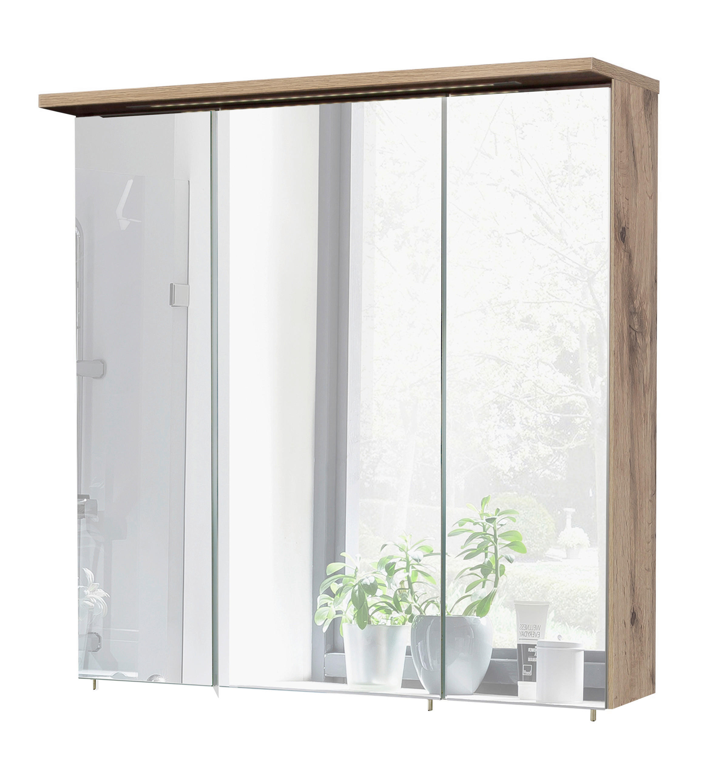 SPIEGELSCHRANK 70,5/72,3/15,75-23,7 cm  - Eichefarben, Basics, Glas/Holzwerkstoff (70,5/72,3/15,75-23,7cm) - MID.YOU