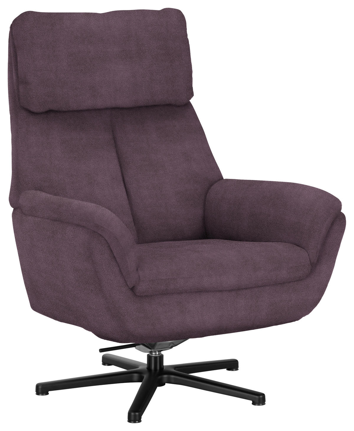 RELAXSESSEL in Textil Lila  - Lila/Schwarz, Design, Textil/Metall (79/108/89cm) - Beldomo Style