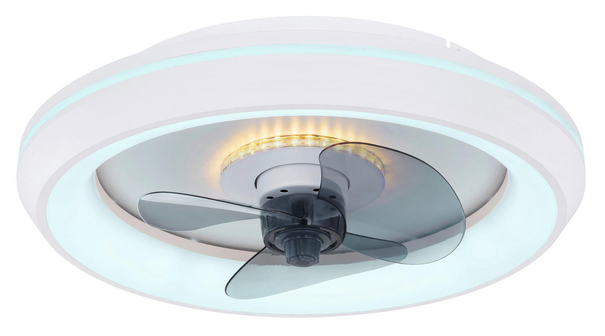 STROPNI VENTILATOR   //2700-6500 K// - siva/bela, Basics, kovina/umetna masa (45/13cm) - Globo