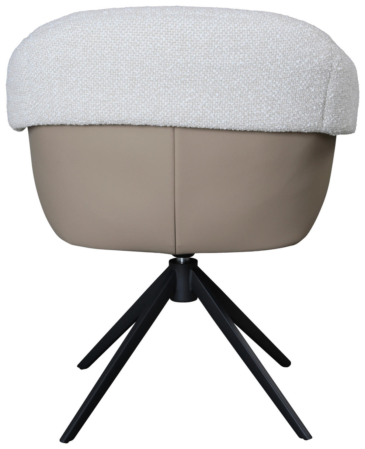 ARMLEHNSTUHL  Sitzfläche 360° drehbar, automatische Rückholfunktion Lederlook, Leinenoptik  Greige, Schwarz  - Greige/Schwarz, Design, Textil/Metall (68,5/83/65,5cm) - Carryhome