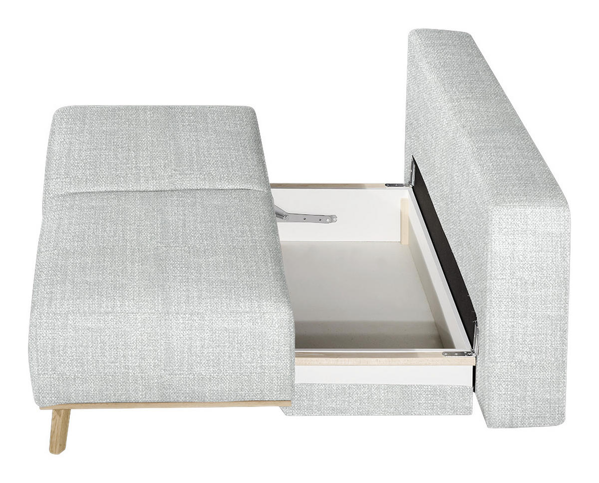 BOXSPRINGSOFA  mit Stoffauswahl, Rücken echt Grau  - Grau, Design, Holz/Textil (203/97/107cm) - Dieter Knoll