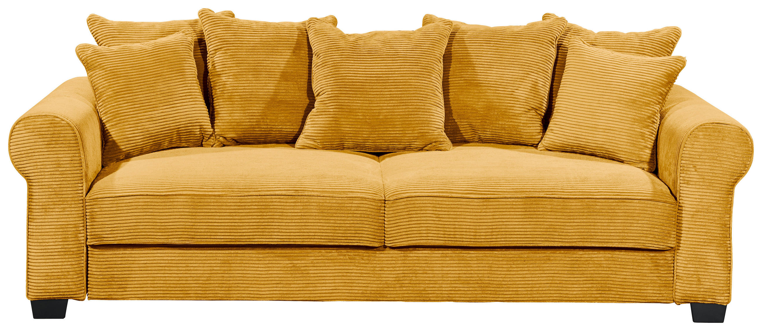 SCHLAFSOFA Cord Gelb  - Gelb/Schwarz, KONVENTIONELL, Kunststoff/Textil (247/95/125cm) - Hom`in