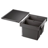 EINBAUABFALLSAMMLER 38 L  - Edelstahlfarben/Anthrazit, Basics, Kunststoff/Metall (46,2/37,1/40cm) - Blanco