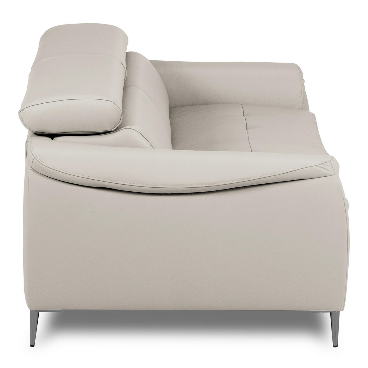 SCHLAFSOFA PAFOS Grau Echtleder Lederlook  - Schwarz/Grau, Design, Leder/Textil (203/77-98/103cm) - MID.YOU