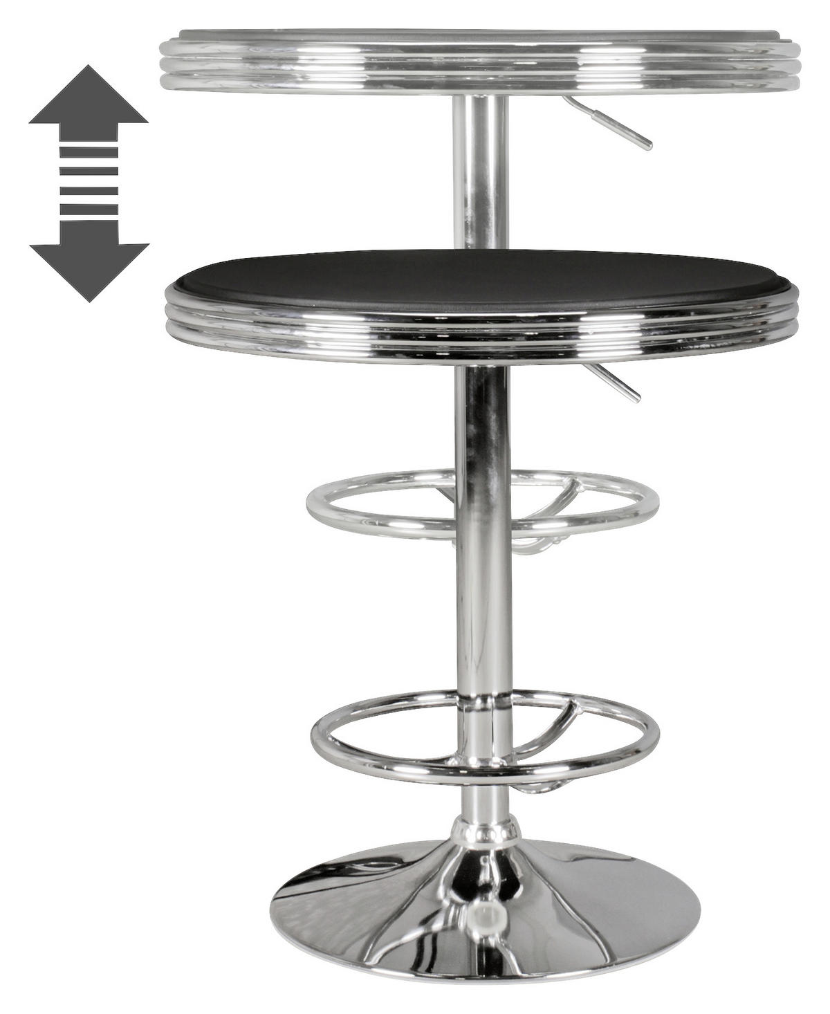 BARSKA MIZA  - srebrne barve, Moderno (60/68cm) - MID.YOU