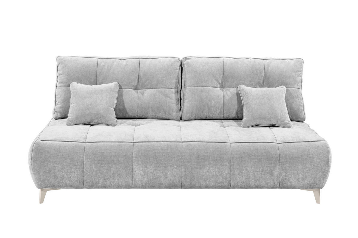SCHLAFSOFA ELISA Webstoff Silberfarben  inkl. Bettkasten  - Kaschmir/Silberfarben, MODERN, Kunststoff/Textil (215/96/106cm) - MID.YOU