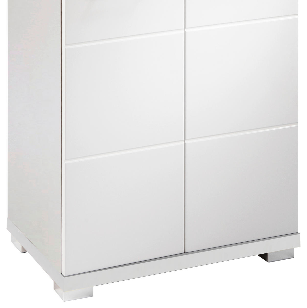 HOCHSCHRANK 50/192/31,5 cm  - Chromfarben/Weiß Hochglanz, MODERN, Holzwerkstoff/Kunststoff (50/192/31,5cm) - MID.YOU