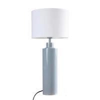 TISCHLEUCHTE  - Graublau/Blaugrau, KONVENTIONELL, Metall (65cm) - PR Home