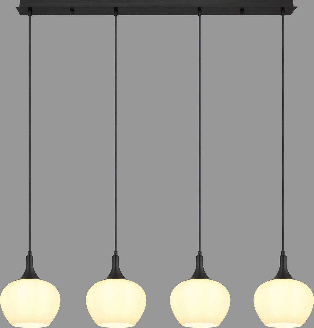 LAMPĂ SUSPENDATĂ 100/18/120 cm  - alb/negru, Basics, sticlă/metal (100/18/120cm) - Novel