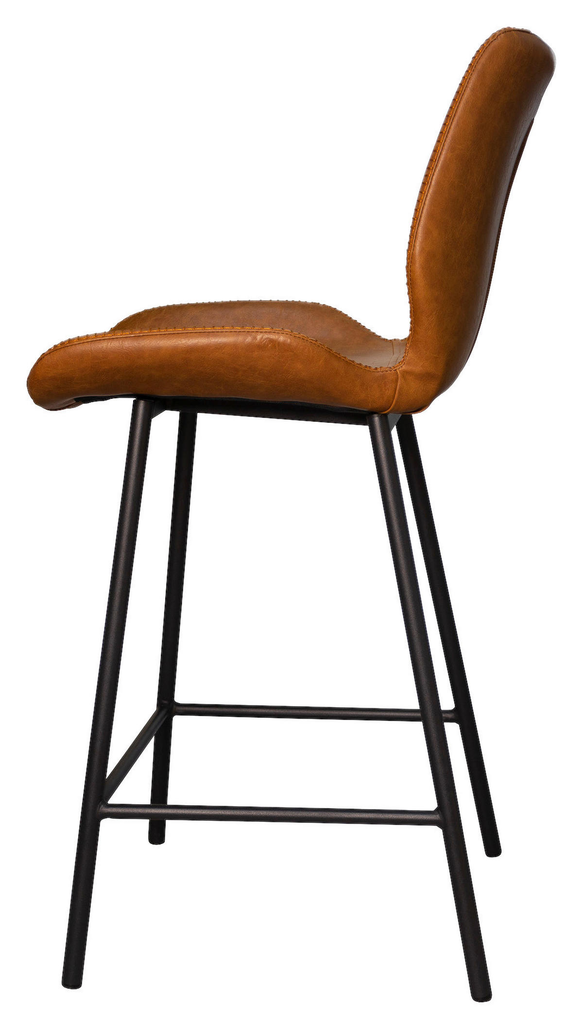 SADA BAROVÝCH ŽIDLÍ 2 kusy - černá/koňaková, Konvenční, kov/textil (47/99/55cm) - MID.YOU