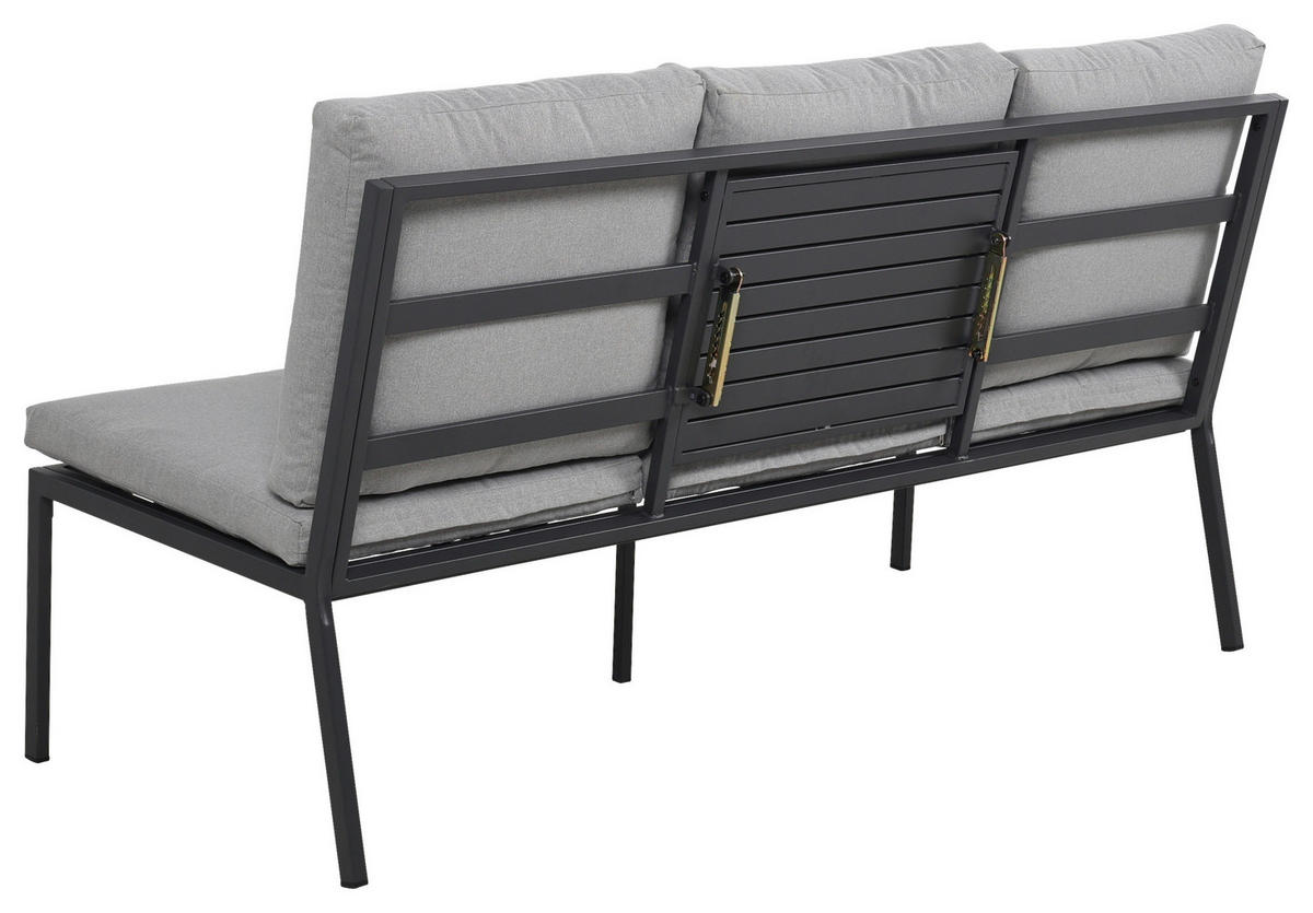 GARTENSET Webstoff Eisen  - Grau, Design, Textil/Metall (165/77/84cm) - Ambia Garden