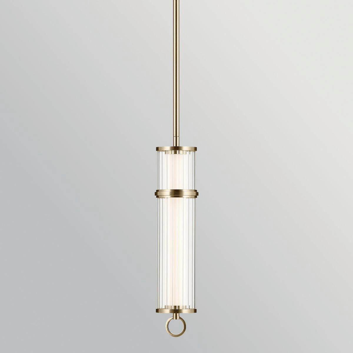 LED-HÄNGELEUCHTE Kichler 23,8/122,2 cm  - Champagner, Design, Glas/Kunststoff (23,8/122,2cm) - Elstead Lighting