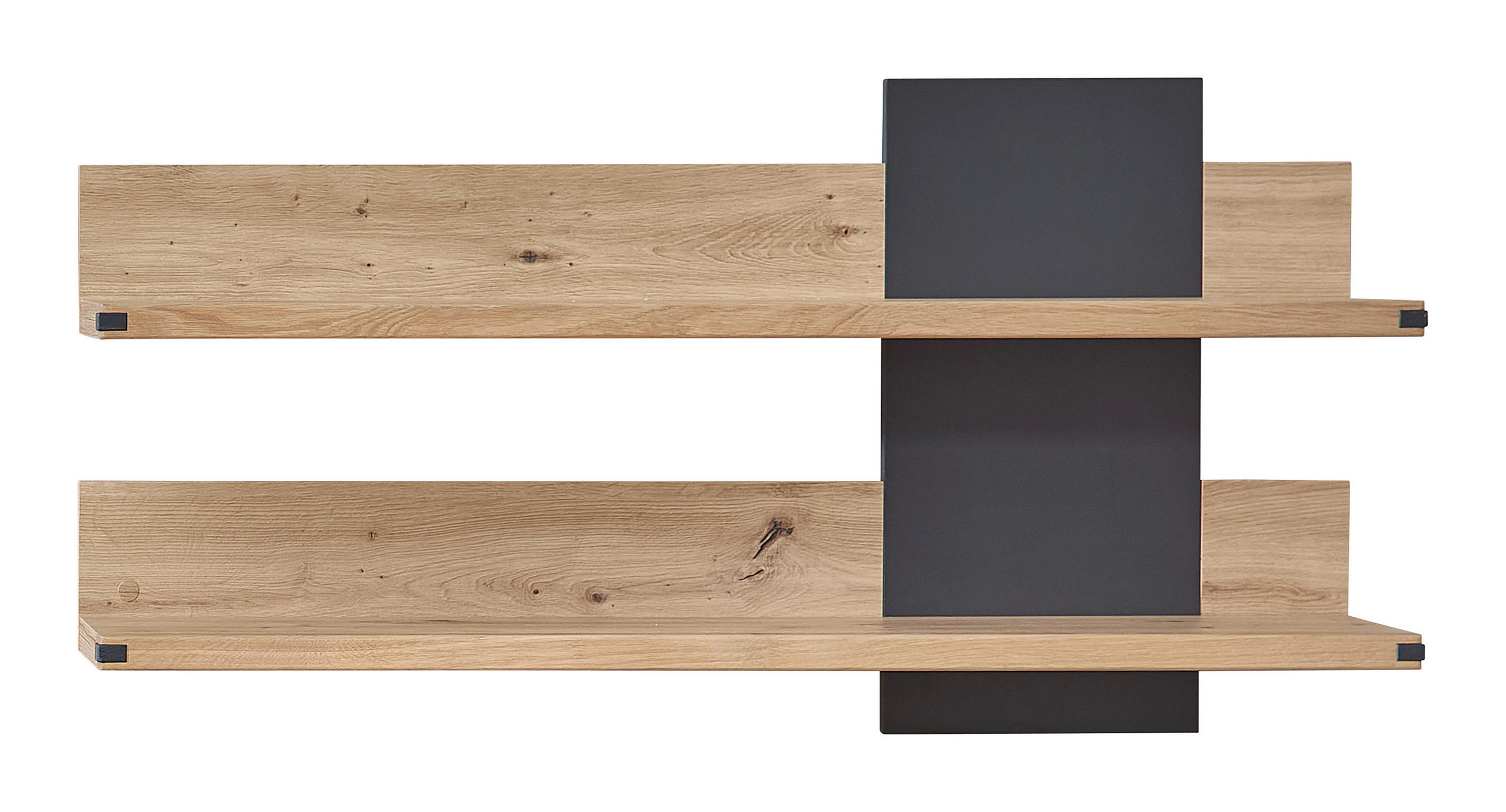 WANDBOARD Graphitfarben, Eiche Artisan  - Graphitfarben/Eiche Artisan, Design, Holzwerkstoff (120/62/25cm) - Livetastic